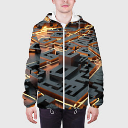 Куртка с капюшоном мужская 3D абстрактная схема, цвет: 3D-белый — фото 2