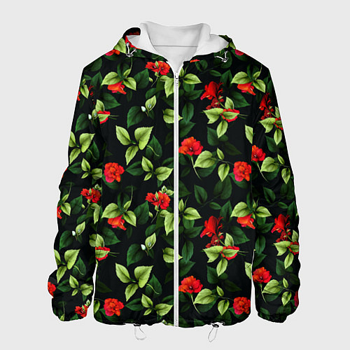 Мужская куртка Цветочный сад / 3D-Белый – фото 1