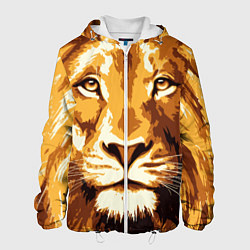 Куртка с капюшоном мужская Взгляд льва, цвет: 3D-белый