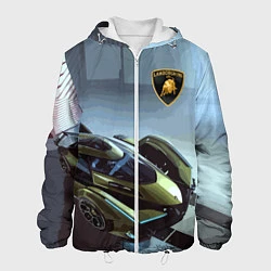 Куртка с капюшоном мужская Lamborghini - motorsport extreme, цвет: 3D-белый