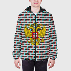 Куртка с капюшоном мужская РОССИЯ, цвет: 3D-черный — фото 2