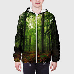 Куртка с капюшоном мужская Лес, цвет: 3D-белый — фото 2