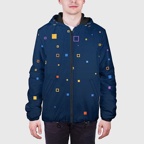 Мужская куртка Геометрия дождь / 3D-Черный – фото 3