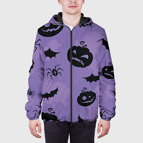Мужская куртка Фиолетовый хэллоуин / 3D-Черный – фото 3
