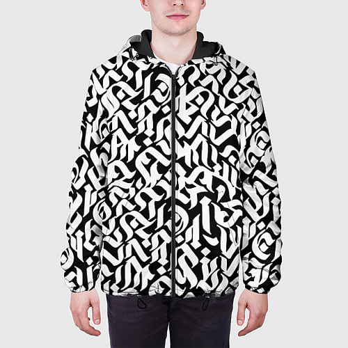 Мужская куртка Шрифт на чёрном / 3D-Черный – фото 3