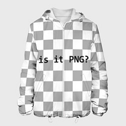 Куртка с капюшоном мужская Is it PNG?, цвет: 3D-белый