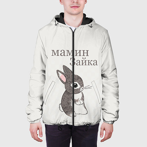 Мужская куртка Мамин зайка / 3D-Черный – фото 3