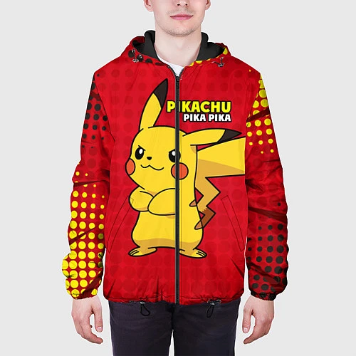 Мужская куртка Pikachu Pika Pika / 3D-Черный – фото 3