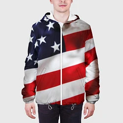 Куртка с капюшоном мужская США USA, цвет: 3D-белый — фото 2