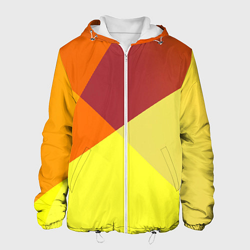 Мужская куртка Оранжевые углы / 3D-Белый – фото 1