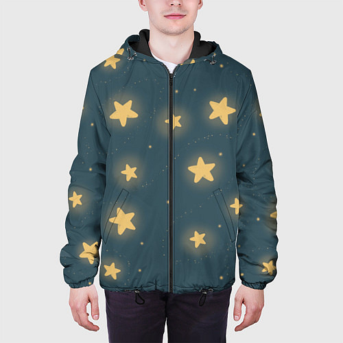 Мужская куртка Звезды / 3D-Черный – фото 3