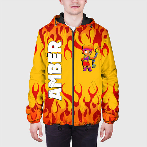 Мужская куртка Brawl Stars - Amber / 3D-Черный – фото 3