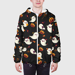 Куртка с капюшоном мужская Halloween, цвет: 3D-белый — фото 2