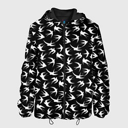 Куртка с капюшоном мужская Ласточки, цвет: 3D-черный