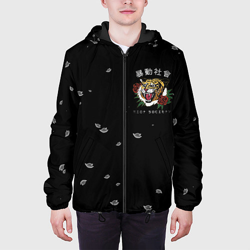 Мужская куртка Тигр спина / 3D-Черный – фото 3