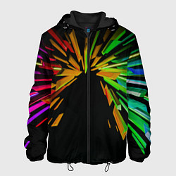 Куртка с капюшоном мужская Осколки кристалла, цвет: 3D-черный