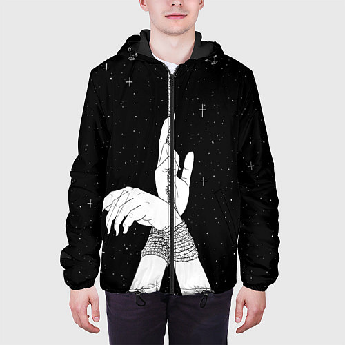 Мужская куртка Эстетика связанных рук / 3D-Черный – фото 3