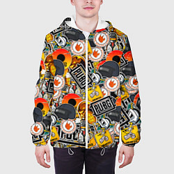 Куртка с капюшоном мужская PUBG STICKER, цвет: 3D-белый — фото 2