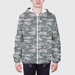 Куртка с капюшоном мужская Пикселька, цвет: 3D-белый — фото 2