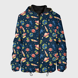 Куртка с капюшоном мужская Космические будни, цвет: 3D-черный