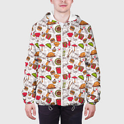 Куртка с капюшоном мужская I love to eat!, цвет: 3D-белый — фото 2