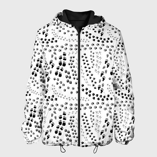 Мужская куртка Дорожки из следов / 3D-Черный – фото 1