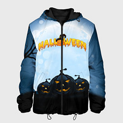 Куртка с капюшоном мужская Halloween Pumpkin, цвет: 3D-черный