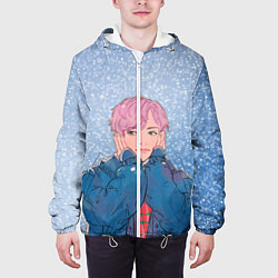 Куртка с капюшоном мужская JIMIN SPRING DAY, цвет: 3D-белый — фото 2