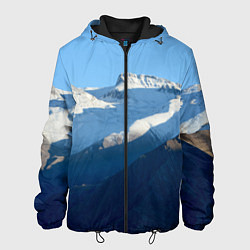 Куртка с капюшоном мужская Снежные горы, цвет: 3D-черный