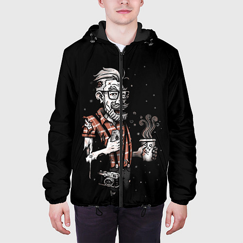 Мужская куртка Зомби Хипстер / 3D-Черный – фото 3