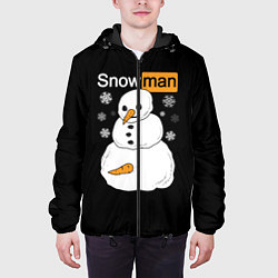 Куртка с капюшоном мужская Снеговик, цвет: 3D-черный — фото 2
