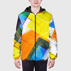 Куртка с капюшоном мужская Геометрический хаос, цвет: 3D-черный — фото 2