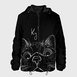 Куртка с капюшоном мужская Говорящий кот, цвет: 3D-черный