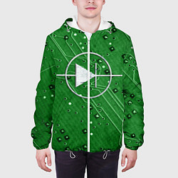 Куртка с капюшоном мужская Печатная плата и диод, цвет: 3D-белый — фото 2
