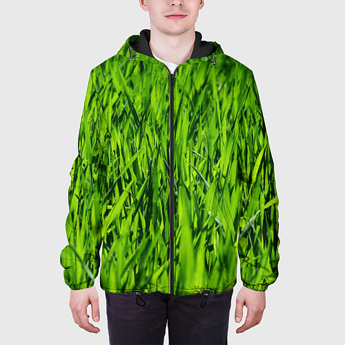 Мужская куртка Трава / 3D-Черный – фото 3