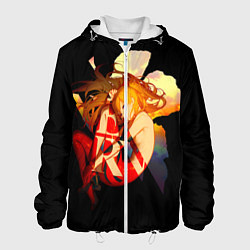 Куртка с капюшоном мужская Аска Евангелион Nerv, цвет: 3D-белый