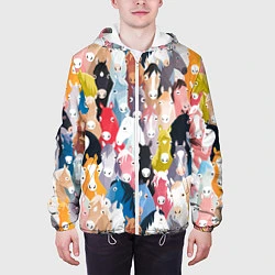 Куртка с капюшоном мужская Цветные лошади, цвет: 3D-белый — фото 2