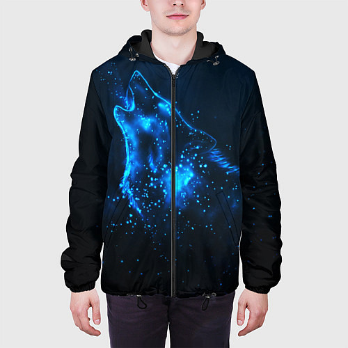 Мужская куртка Космический Волк / 3D-Черный – фото 3