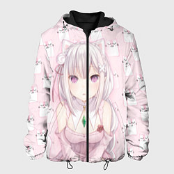 Куртка с капюшоном мужская Эмилия, цвет: 3D-черный