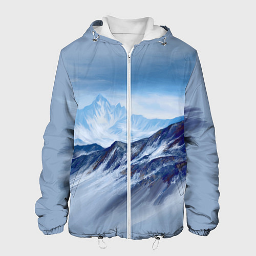 Мужская куртка Серо-голубые горы / 3D-Белый – фото 1