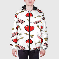Куртка с капюшоном мужская Valentines Day, цвет: 3D-черный — фото 2
