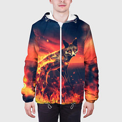 Куртка с капюшоном мужская Огненная лиса, цвет: 3D-белый — фото 2