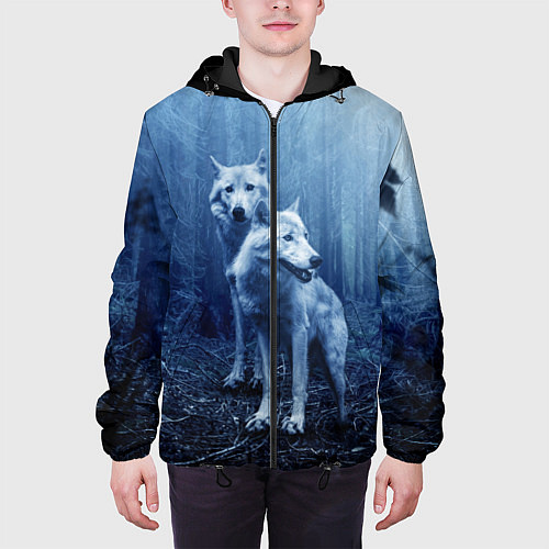 Мужская куртка Волки / 3D-Черный – фото 3