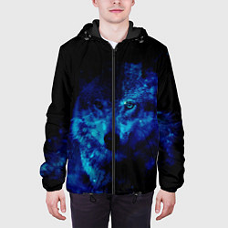 Куртка с капюшоном мужская Волк Вселенная, цвет: 3D-черный — фото 2
