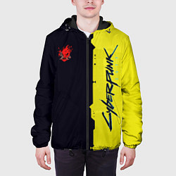 Куртка с капюшоном мужская Cyberpunk 2077 samurai, цвет: 3D-черный — фото 2