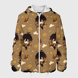 Куртка с капюшоном мужская Чиби Чжун Ли, цвет: 3D-белый