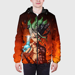 Куртка с капюшоном мужская Доктор Стоун, цвет: 3D-черный — фото 2