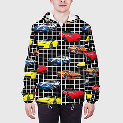 Куртка с капюшоном мужская Гоночные тачки, цвет: 3D-белый — фото 2