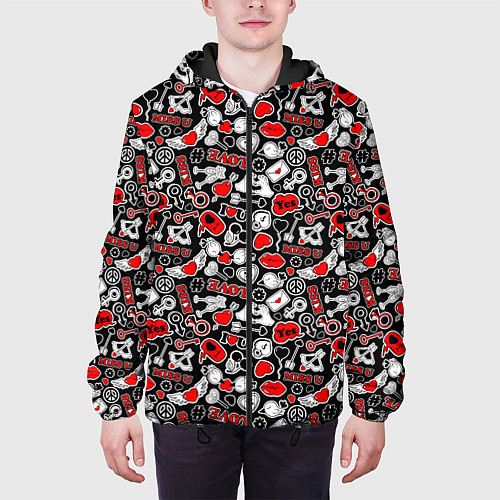 Мужская куртка Love / 3D-Черный – фото 3