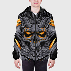Куртка с капюшоном мужская Череп дьявола, цвет: 3D-черный — фото 2
